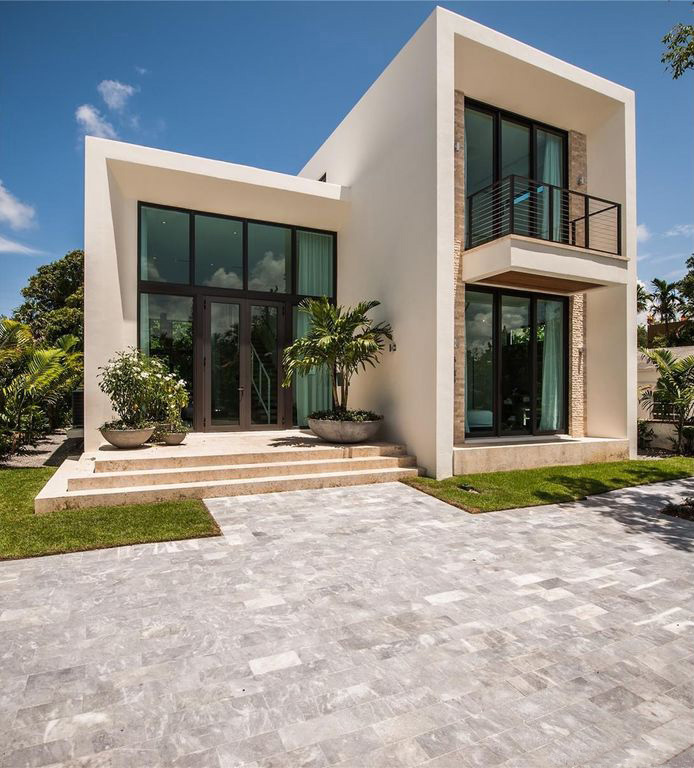 Modern Miami Beach home with impact windows and doors